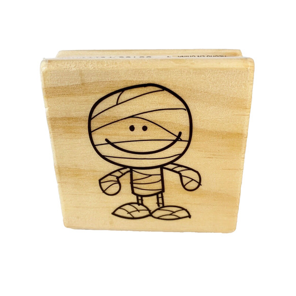 Halloween Rubber Stamp Lot Mummy Happy Haunting Witch Shoes Jack Set of 6 - Picture 3 of 8